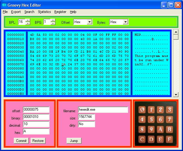 Groovy Hex Editor Screenshot
